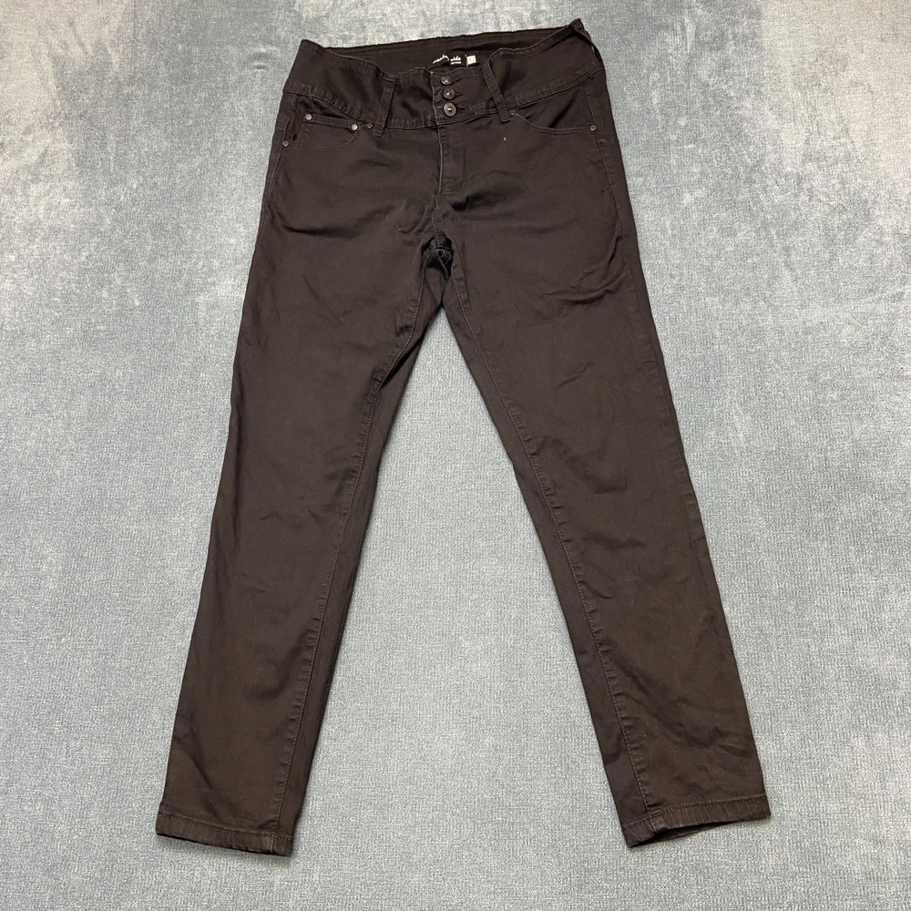 Monkey Ride Jeans Womens 11 Black Denim Mid Rise High Waisted Pockets Skinny Leg